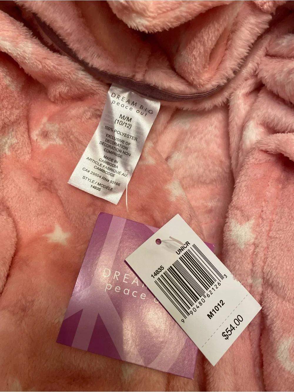 Girls Pink Unicorn Pajama Set with Hooded Robe - Size 10/12